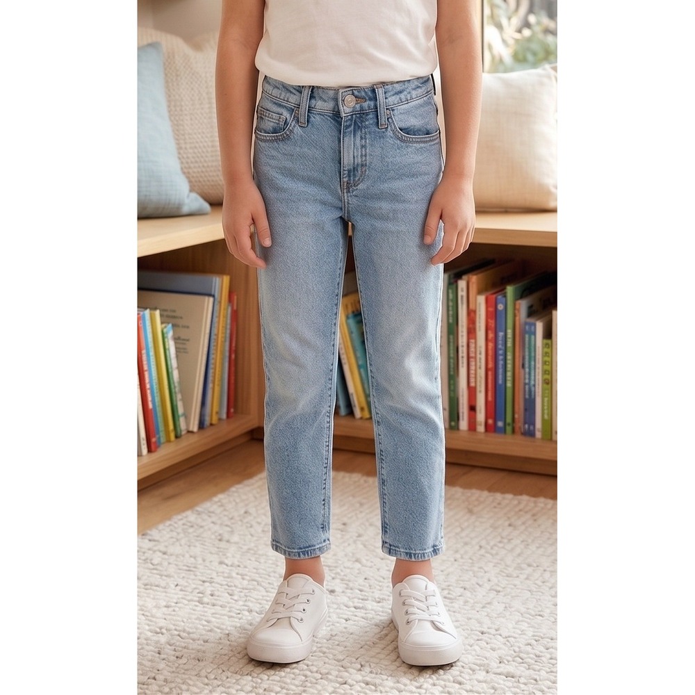 Gap Kids Boys Denim Jeans Blue Stretch Straight Taper Adjustable Waist Sz 12 NWT
